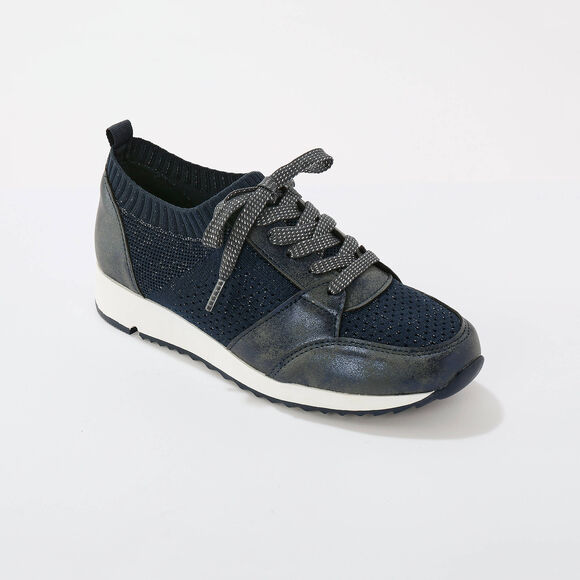 Baskets tricot fantaisie à enfiler (bleu) Baskets tricot fantaisie à enfiler (bleu)